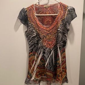 One World size small super cute eclectic top